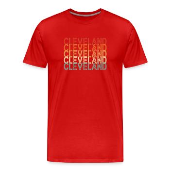 Cleveland (Ohio) - T-shirt bio Premium Homme - rouge - Devant - Damien (186cm)