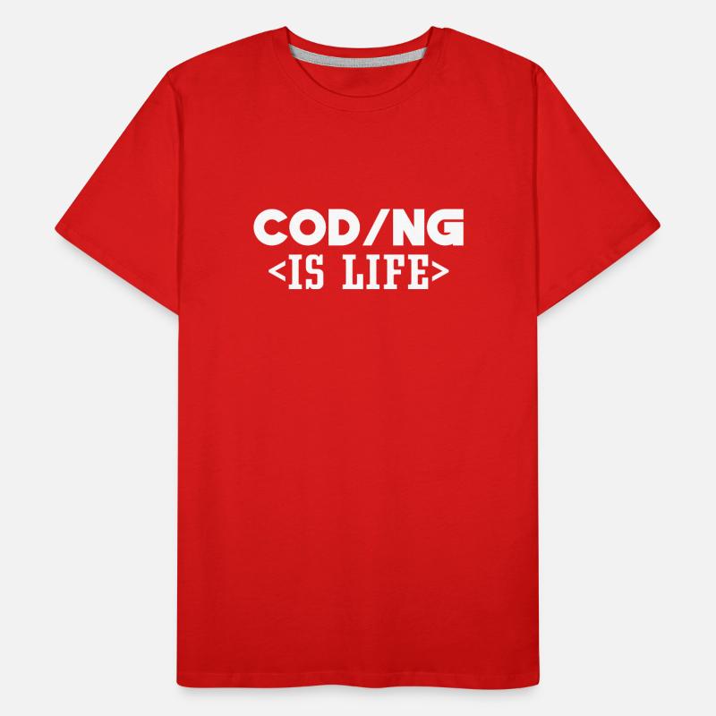 Le codage est un programmeur de code de vie Coder T-shirt bio Premium Homme