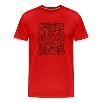 Autumn - Men's Premium Organic T-Shirt - red - Front - Damien (186cm)