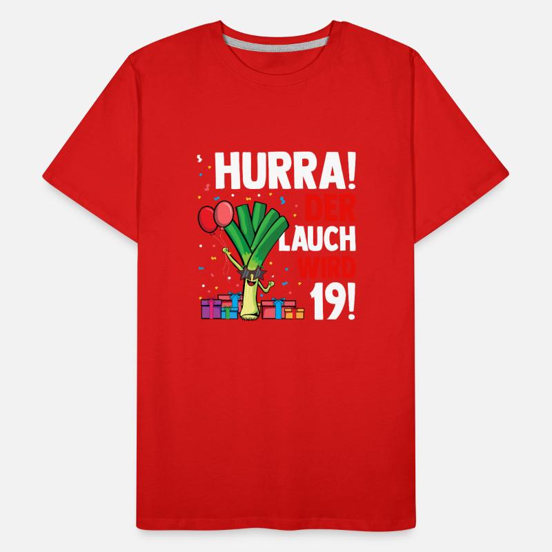 Hurra der Lauch wird 19 Männer Premium Bio T-Shirt