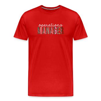 Directeur des opérations Leopard Print Funny Gift - T-shirt bio Premium Homme - rouge - Devant - Damien (186cm)