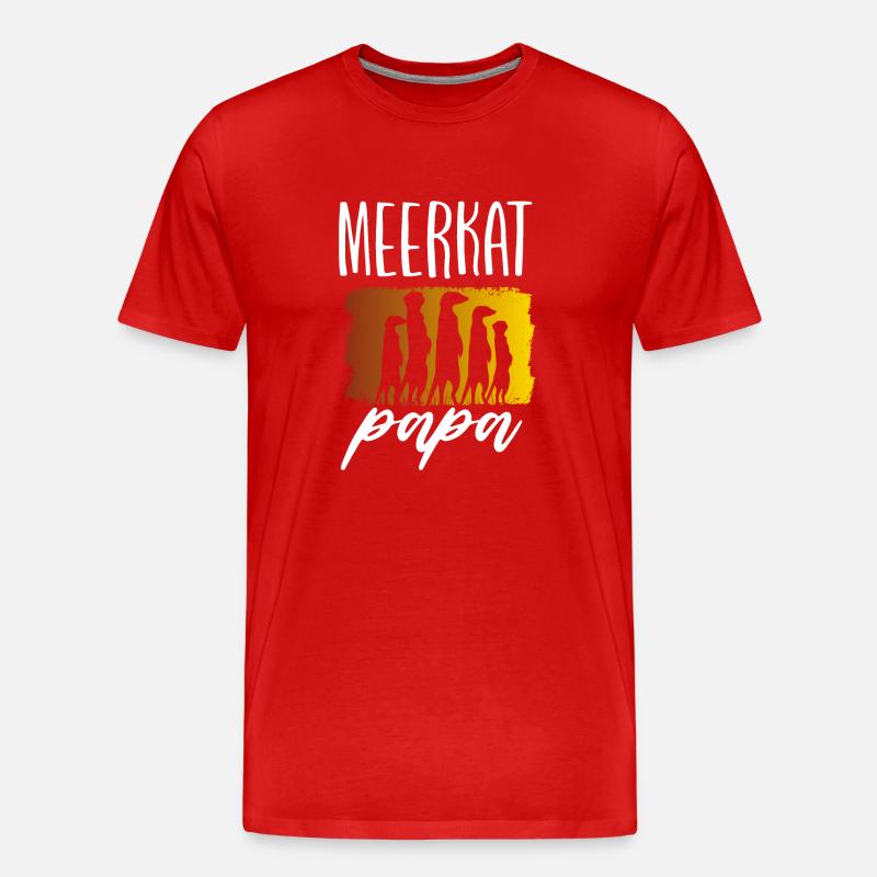 Erdmännchen Papa - Männer Premium Bio T-Shirt - Rot