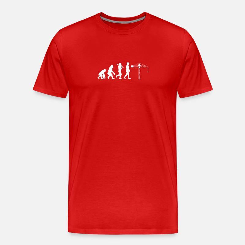 Crane operator Evolution - Men's Premium Organic T-Shirt - red