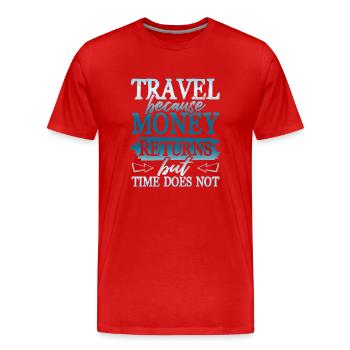 temps de voyage - T-shirt bio Premium Homme - rouge - Devant - Damien (186cm)