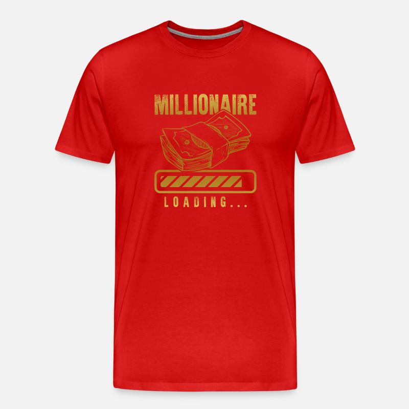 millionär loading - Männer Premium Bio T-Shirt - Rot