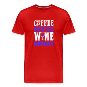 vin de café répéter - T-shirt bio Premium Homme - rouge - Devant - Damien (186cm)