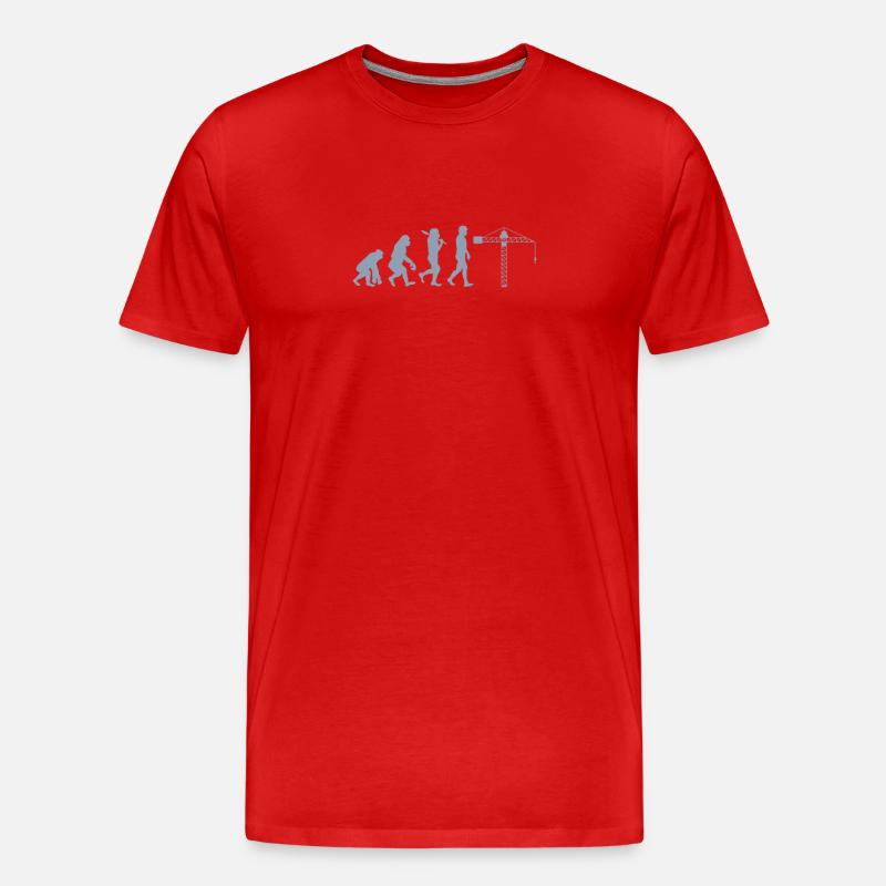 Crane operator Evolution - Men's Premium Organic T-Shirt - red