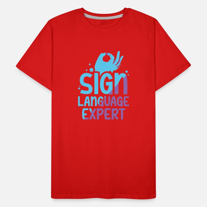 Gebärdensprache Experte Awareness Gestik Gebärden Männer Premium Bio T-Shirt