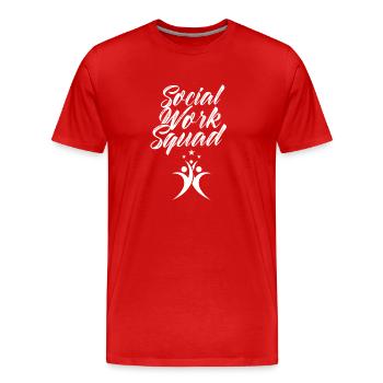 Équipe Travail social Travailleurs sociaux - T-shirt bio Premium Homme - rouge - Devant - Damien (186cm)