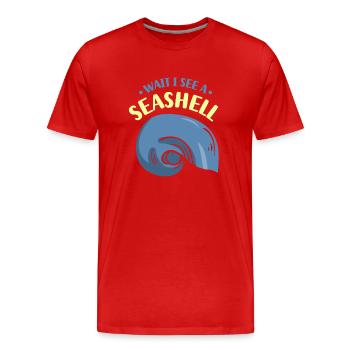 En attendant, je vois une coquille ramasser des coquillages - T-shirt bio Premium Homme - rouge - Devant - Damien (186cm)