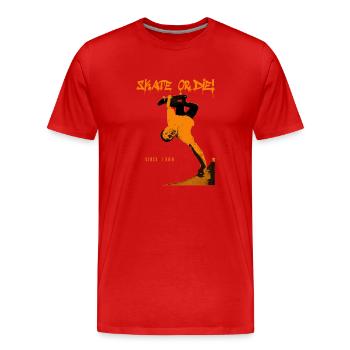 Skate Or Die - Men's Premium Organic T-Shirt - red - Front - Damien (186cm)