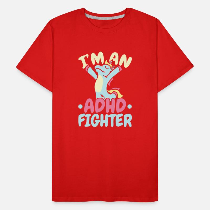 Ich bin ein ADHS-Kämpfer Think Differently Einhorn Männer Premium Bio T-Shirt