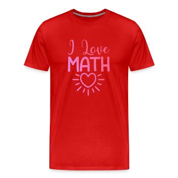 Ich liebe Mathe - Männer Premium Bio T-Shirt - Rot - Vorne - Damien (186cm)