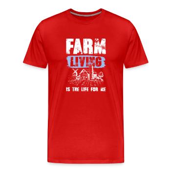 farmers live - Men's Premium Organic T-Shirt - red - Front - Damien (186cm)
