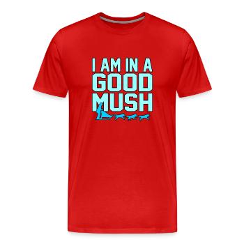Traîneau de course de chiens de traîneau - T-shirt bio Premium Homme - rouge - Devant - Damien (186cm)