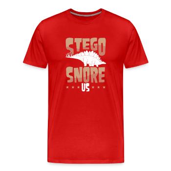 Stegosaurus nous ronfle - T-shirt bio Premium Homme - rouge - Devant - Damien (186cm)