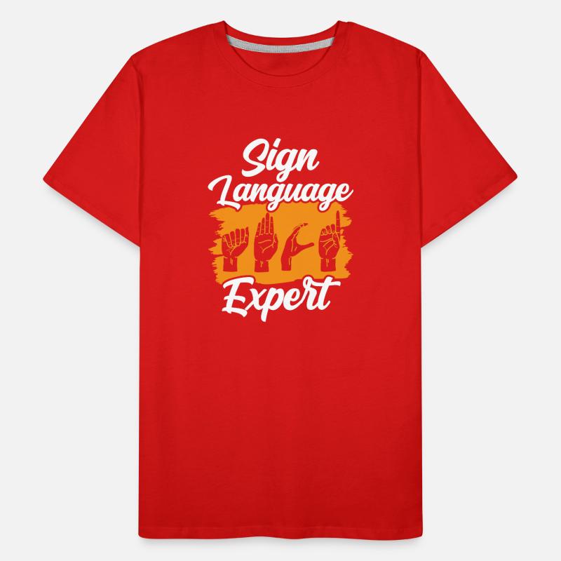 Gebärdensprache Experte Gestik Gebärden Awareness Männer Premium Bio T-Shirt