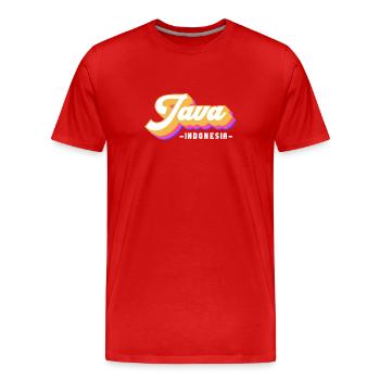 Vintage Holiday Trip Indonésie Java - T-shirt bio Premium Homme - rouge - Devant - Damien (186cm)