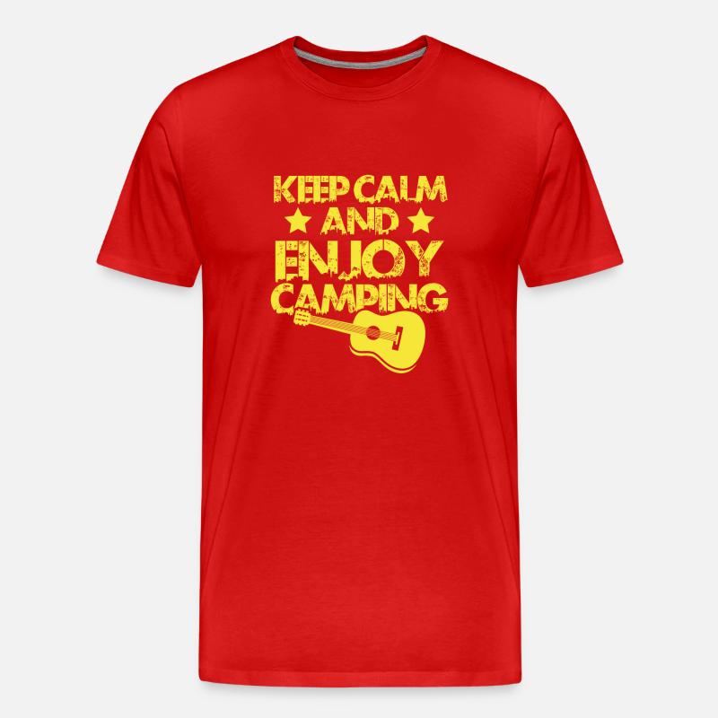 keep calm camping - Männer Premium Bio T-Shirt - Rot