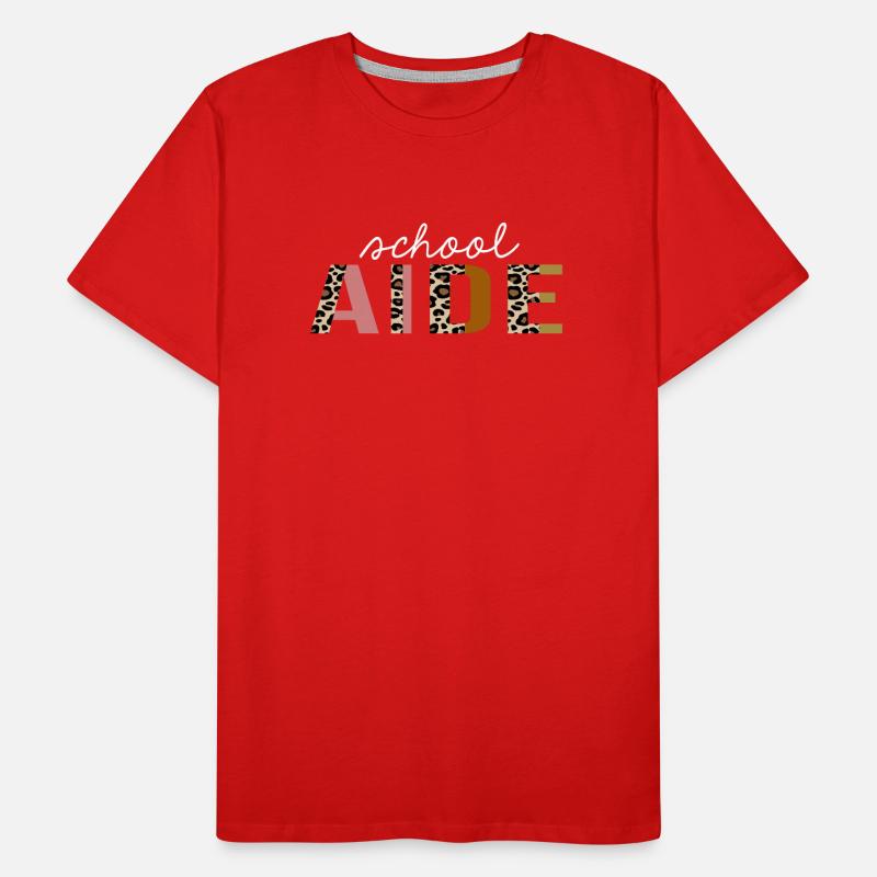 Schule Aide Leopard Print Lustiges Geschenk Männer Premium Bio T-Shirt