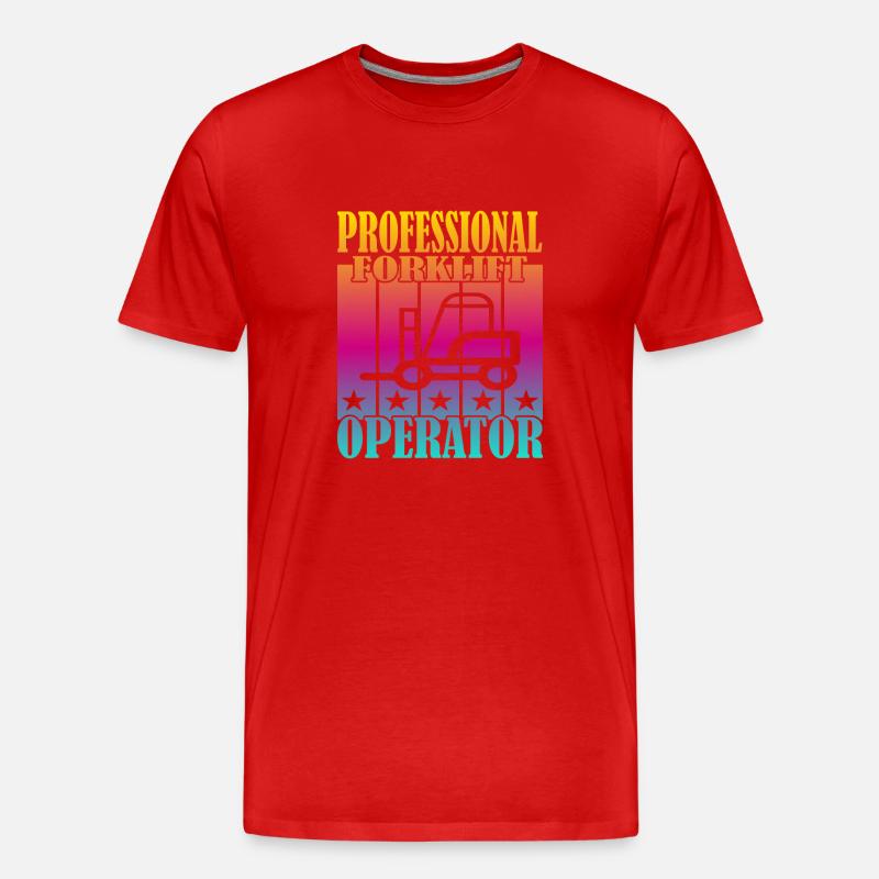Professional Forklift Operator - Männer Premium Bio T-Shirt - Rot