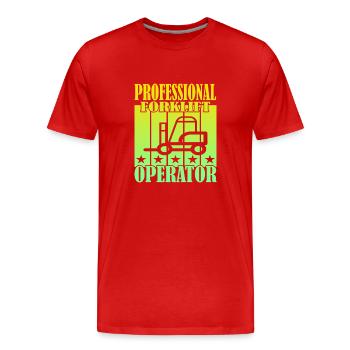 Professional Forklift Operator - Männer Premium Bio T-Shirt - Rot - Vorne - Damien (186cm)