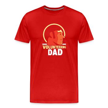 Bénévole Père Profession Bénévole Bénévole - T-shirt bio Premium Homme - rouge - Devant - Damien (186cm)