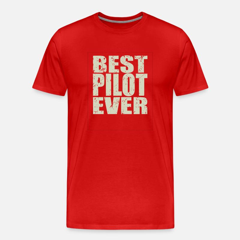 Best Pilot ever Pilot Geschenk - Männer Premium Bio T-Shirt - Rot