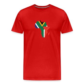 Südafrika Flagge Kontinent Afrika Karte - Männer Premium Bio T-Shirt - Rot - Vorne - Damien (186cm)