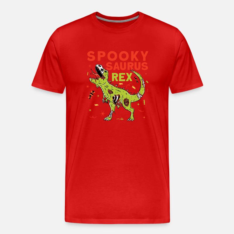Spooky Saurus Rex - Männer Premium Bio T-Shirt - Rot