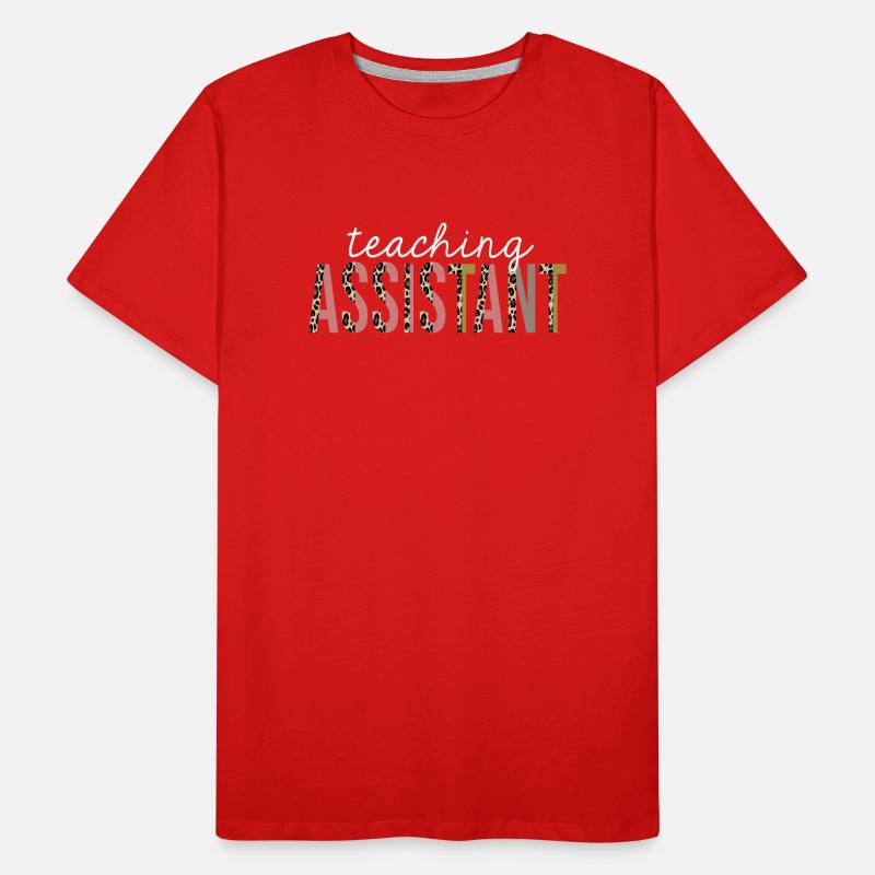 Teaching Assistant Leopard Print Funny Gift Men's Premium Organic T-Shirt