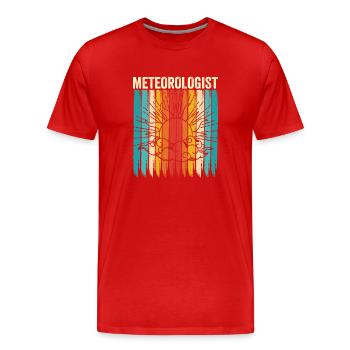 Météorologue Profession Météorologie Prévisions météorologiques - T-shirt bio Premium Homme - rouge - Devant - Damien (186cm)