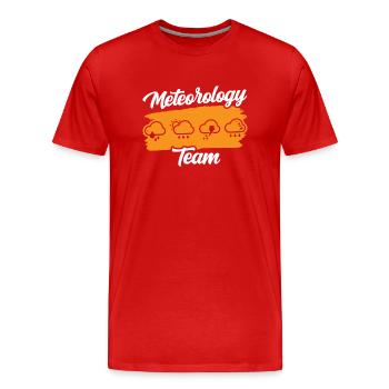 Équipe Météorologie Météorologue Prévisions météorologiques - T-shirt bio Premium Homme - rouge - Devant - Damien (186cm)
