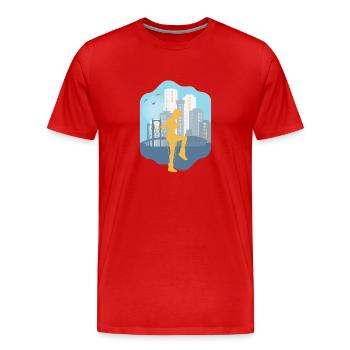 Skyline Rope Jumping - Men's Premium Organic T-Shirt - red - Front - Damien (186cm)