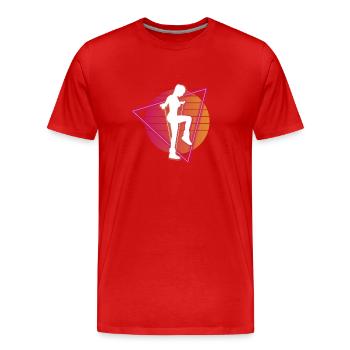 Saut à la corde Vaporwave - T-shirt bio Premium Homme - rouge - Devant - Damien (186cm)