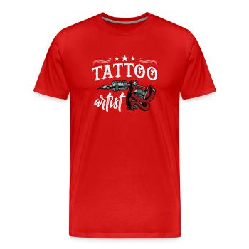 Tattoo Artist Body Art - Men's Premium Organic T-Shirt - red - Front - Damien (186cm)