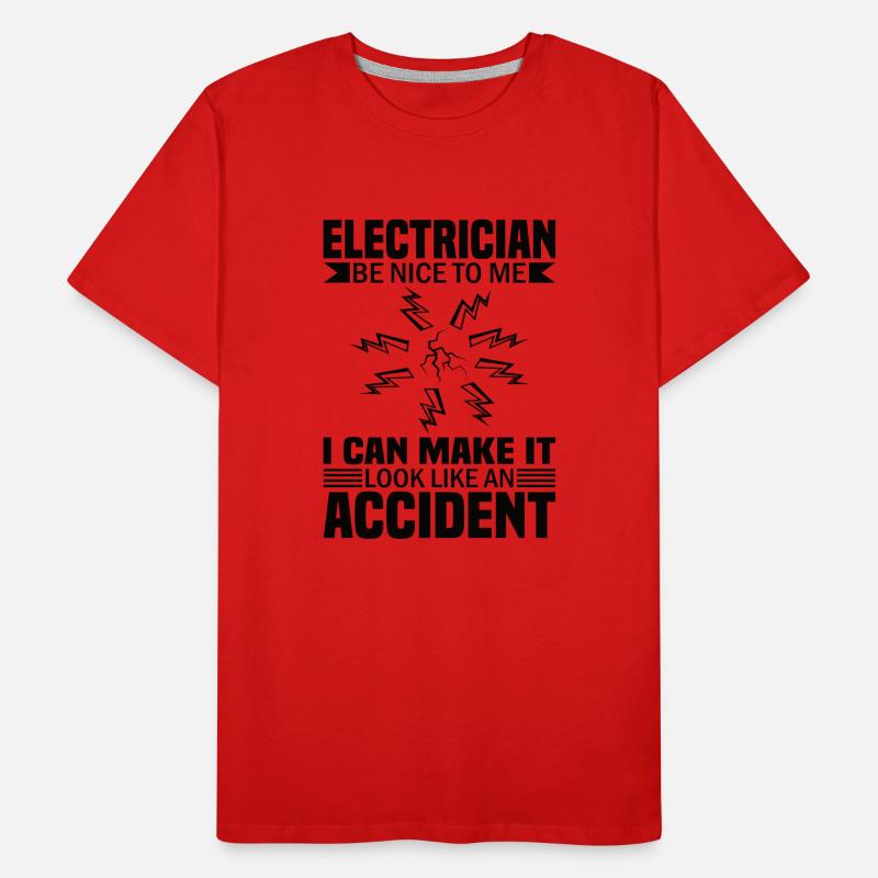 Electrician Electrical Engineer Electronics Technician Sarcasm Men's Premium Organic T-Shirt