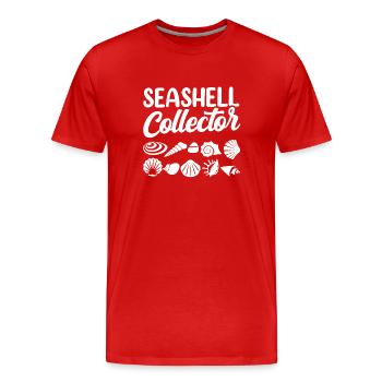 Shell Collector Shell Collector Shells Collecting - Men's Premium Organic T-Shirt - red - Front - Damien (186cm)