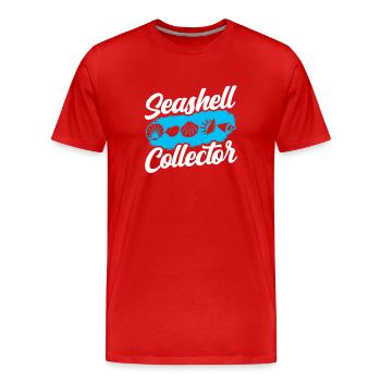 Shell Collector Shell Collector Collect shells - Men's Premium Organic T-Shirt - red - Front - Damien (186cm)