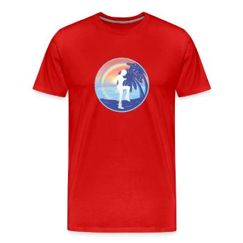 Corde à sauter Corde Sauteuse Femme - T-shirt bio Premium Homme - rouge - Devant - Damien (186cm)