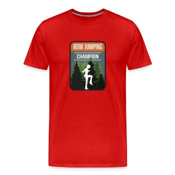 Champion de saut à la corde - T-shirt bio Premium Homme - rouge - Devant - Damien (186cm)