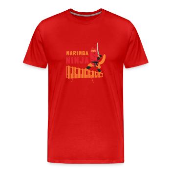 Vibraphone Maman Marimba Ninja Et Maillet - T-shirt bio Premium Homme - rouge - Devant - Damien (186cm)