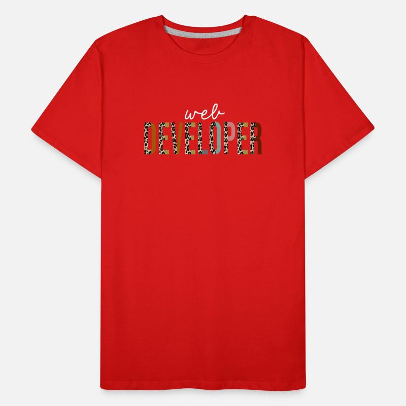 web developer Leopard Print Funny Gift Men's Premium Organic T-Shirt
