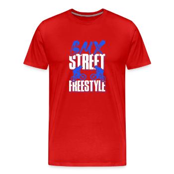 bmx freestyle - T-shirt bio Premium Homme - rouge - Devant - Damien (186cm)