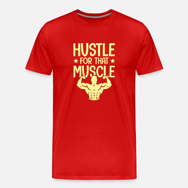 muscles hustle - Men's Premium Organic T-Shirt - red