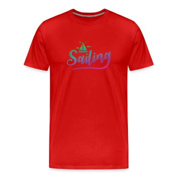 Sailing Segeln Boot Wassersport Freizeit - Männer Premium Bio T-Shirt - Rot - Vorne - Damien (186cm)
