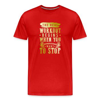 workout fitness - Männer Premium Bio T-Shirt - Rot - Vorne - Damien (186cm)