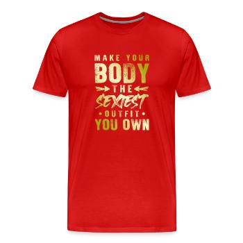 Je suis ton Dieu - T-shirt bio Premium Homme - rouge - Devant - Damien (186cm)