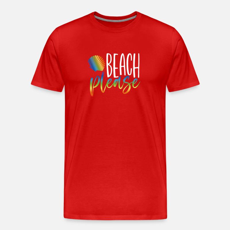 Strand Bitte - Männer Premium Bio T-Shirt - Rot