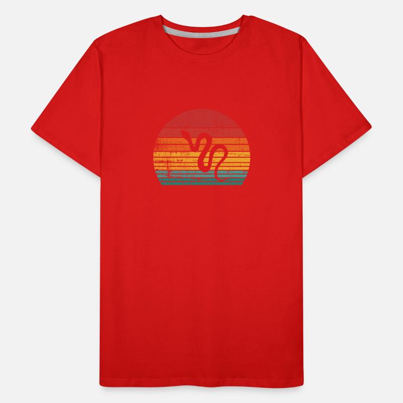 Snake Retro Reptile Python Idée cadeau T-shirt bio Premium Homme